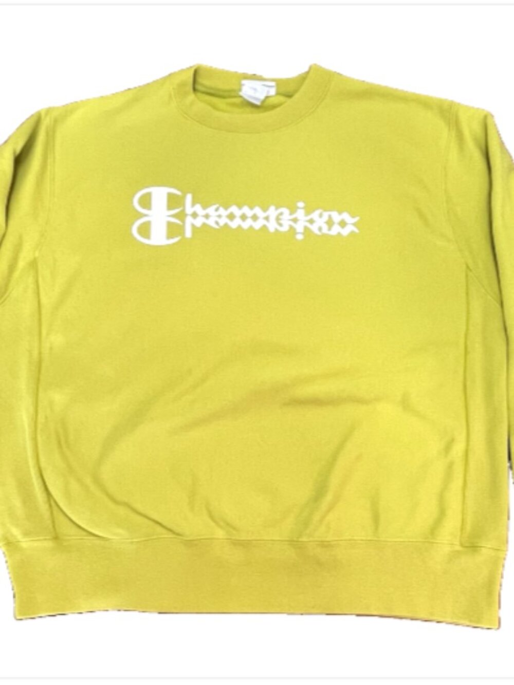 Vintage 90s Champion Reverse Weave Sweatshirt Large Lime Green Mirror
